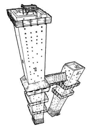 Disegno 2 Torri collegate da ponteggio