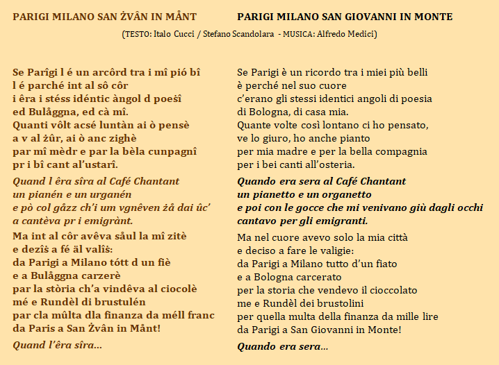 Testo canzone PARIGI MILANO S.ZVAN